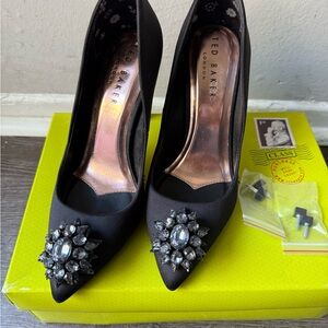Ted Baker Black Crystal Embellished Heels
